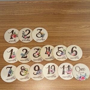 Floral Baby Milestone Cards Set